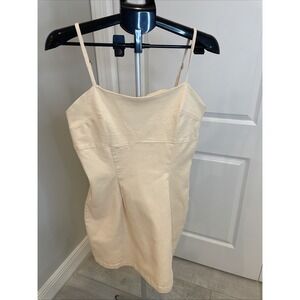 avec les filles Peach Denim Jean Dress NWT Size 14 Mini Dress Grunge Club Cockta